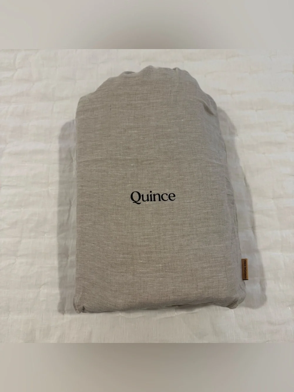 New Quince European Linen Chambray Duvet Cover Set King/CalKing $224 Natural